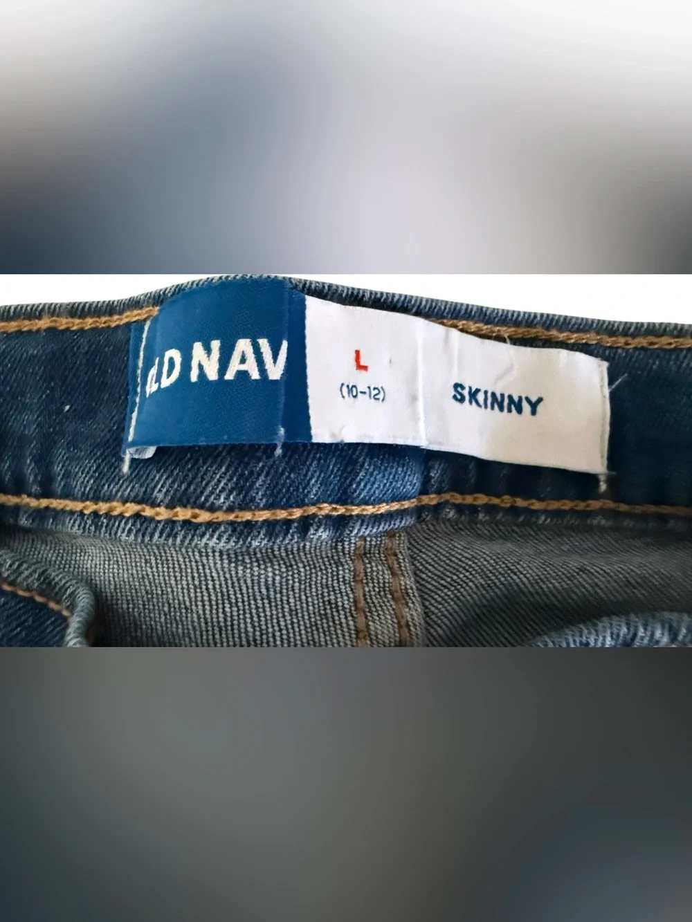 Old Navy Girls Skinny Jeans Size L 10-12 Blue Adjustable Waist Kids Denim